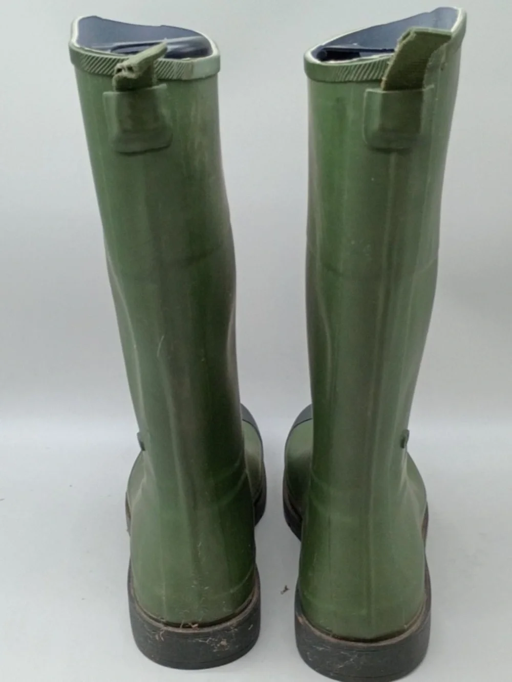 Hunter green knee high rain boots